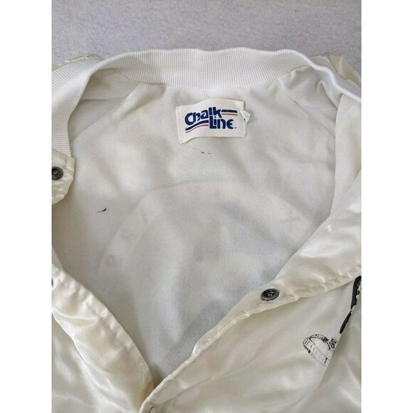 Walt Disney Mickey Mouse Chalk Line Satin Bomber Jacket Large 1987 Sixty Years - Picture 6 of 12